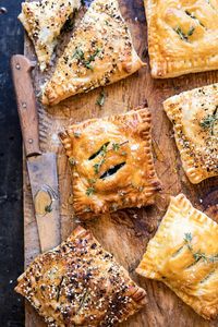 Caramelized Onion, Spinach, and Cheddar Flaky Pastries | halfbakedharvest.com #onions #tarts #fall #autumnrecipes #easy #holiday #appetizer