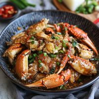 This Stir-Fried Crab with Ginger and Shallot is a classic dish that combines sweet, succulent crab with the aromatic flavours of ginger and shallots. The simple yet delicious sauce enhances the natural taste of the crab, making it a delightful dish for seafood lovers. Perfect for a special dinner or a casual family mea