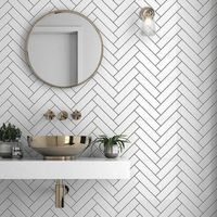 These microline mini white gloss tiles are the perfect choice for a modern approach, high gloss and ceramic they are easy to install and look great. With many ways to lay them the designs are endless, horizontal, herringbone or brick!