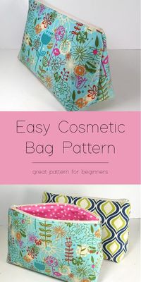 Easy and so cute cosmetic bag pattern -- great for gifts. #stufftosew