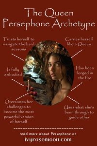 As Queen of the Underworld, Persephone represents the strength a woman earns only after she has been through the fires of the Underworld. This is one of the most powerful archetypes a woman can embody, if she learns to harness her power correctly...🌹