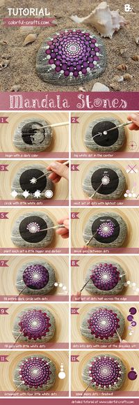 DIY Mandala Stones Tutorial by colorful-crafts.com