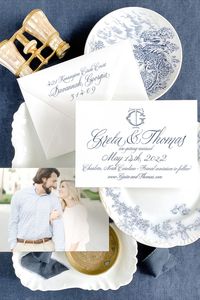 Save the Dates | Empress Stationery | A fine stationery company that has perfected marrying elements of old and new. Our curated collection of classic styles are all available to be personalized to your liking. Our lovely Save the Dates all correlate with the designs from our Wedding Collections. Click here to see more details on our Save the Dates.