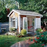 Imagine what it would be like to have this charming hideaway in your own backyard #sheshed #homedecor