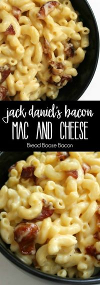 Whiskey and bacon come together for a killer pasta dish in this Jack Daniel's Bacon Mac and Cheese! via @breadboozebacon