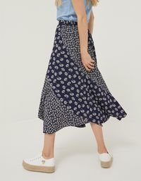 Navy Naomi Daisy Midi Skirt, Skirts | FatFace.com