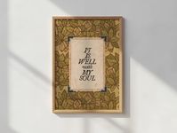 It Is Well With My Soul Wall Art, Vintage Christian Print, Farmhouse Artwork, Antique Floral Poster, Tapestry Print, Retro Christian Decor by ReformandaPrintCo on Etsy