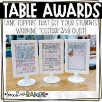 Updated to include a Spanish version! I like to use these table awards as a way to teach my students how to use team work to get things done. The quietest crew award is for tables who are working quietly. So many times, my students are talking so loudly that it becomes hard to focus or conduct small groups. This has helped my students learn to really pay attention to how they are speaking. I have noticed it has also helped them work as a team. I have let the quietest table pick a new quietest ta