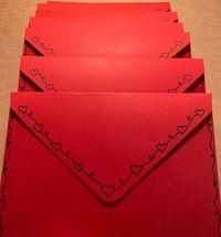 Make sure your envelopes look as lovely as your cards! These cute, red envelopes are perfect for sending a letter to someone you love or giving a little note to a crush on Valentine's Day. Set of five. The cardstock is nice and durable for mailing. They come with an adhesive for sealing.    Size: 4 BAR/A1 Envelope (3.75 x 5 in.) How to Close: Simply peel off the adhesive covering and press the envelope flap closed! For similar products see my other envelopes: https://www.etsy.com/shop/CasuallyMagicalCraft?ref=shop_sugg