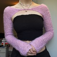 This is a crochet pattern for a shrug. It includes instructions for both the tie top and the non tie top You can use any yarn / hook for it as it's made to measure.  It's beginner friendly, feel free to message me if you have any questions!