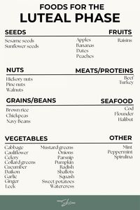 You may not always feel your best when you are in your luteal phase. Eating foods from this list during your luteal phase can help you feel more energized, well nourished and refreshed!