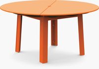 Fresh Air Collection suits any appetite. Pairing nicely with the slender Fresh Air Bench the Fresh Air Round Table 38 offers a roomy two-person dining experience. | Fresh Air Round Table, Sunset Orange, 60" at Design Within Reach