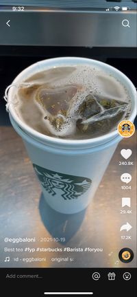 Grande medicine ball with 2 pumps peppermint and lemonade #starbucks #tiktok