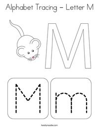 Alphabet Tracing - Letter M Coloring Page - Twisty Noodle