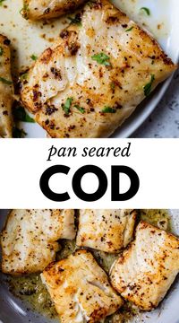 Enjoy this 15-minute Pan Seared Cod recipe for easy yet elegant weeknight meals! Crispy, golden, and tender cod filets are finished with a divine garlic butter sauce, delivering restaurant-quality results without the fuss.