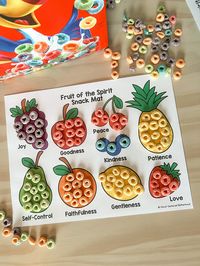 Fruit of the Spirit Fruit Loop Snack Mat Activity English AND Spanish Digital Download for Church or Home - Etsy