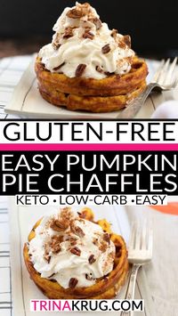 This Pumpkin Pie Chaffle is here to change the way you think about low-carb desserts and breakfasts. Imagine a crispy-on-the-outside, soft-on-the-inside cheese waffle infused with the cozy spices of pumpkin pie. It’s not just a keto breakfast or snack—it’s a treat that tastes like autumn in every bite. Whether you’re craving something sweet for brunch or a unique dessert idea, this chaffle hits all the right notes. Make this Easy Pumpkin Pie Chaffles Recipe! | @trinakrug