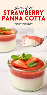 Creamy, smooth and light, this delicious coconut panna cotta is topped with a sweet strawberry sauce that complements it perfectly. Perfect for dessert or a sweet snack, this panna cotta recipe is also totally gluten-free, dairy-free and vegan too.