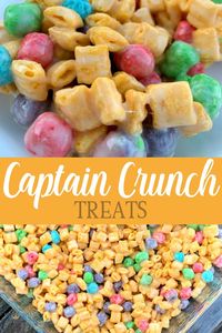 Everyone enjoys a cereal bar and these snacks are so easy to make! Captain Crunch Cereal Bars are filled with marshmallows and are a new favorite treat for our kids! #cereal #treat #snack