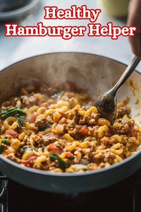 If you're looking for a hearty meal that's both healthy and simple, you’ve got to try this Healthy Hamburger Helper! It's packed with flavor and goodness, and trust me, it’s a hit with the whole family. I love making it on busy weeknights because it all comes together in one pot. Just sauté some veggies, cook the ground beef, add in pasta and spices, and you’re almost done! Stir in Greek yogurt and spinach for that extra creaminess and nutrition. Perfect for those chilly nights when you want something warm and comforting. Give it a try—you'll keep coming back for more!