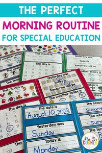 Learn how to plan the first hour of your school day once and only once with this Interactive Morning Calendar Routine. Learn how to create a calendar routine is not only functional but can also be differentiated to meet the needs of all your students. You’ll also find tips to create an interactive, engaging stress free morning routine in your self-contained classroom, organize your morning meeting and set up morning work binders for your special education students.