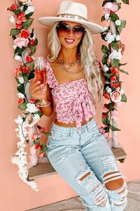 Feel Oh So Girly In This Floral Crop Top! $40, FAST AND FREE US SHIPPING!