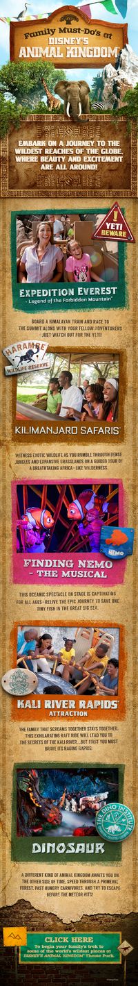 Family Must-Do's at Disney's Animal Kingdom! Expedition Everest, Kilimanjaro Safaris, Finding Nemo - The Musical, Kali River Rapids, Dinosaur #waltdisneyworld #vacation #tips #tricks