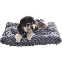 X-Small pet bed or dog crate pad provides a comfortable resting place for a dog or cat

Ultra-soft plush textured exterior with stitched tufting; polyester fill offers cushioned support and holds its shape over time

Machine washable and dryable; do not machine wash if damaged or torn (bed won't hold up to dog biting or grabbing)

Note: After opening the vacuum packaging, pat and shake the bed, then wait for 1 day to allow it to return to full fluffy form before using

Product Dimensions: 23 x 18 x 2.5 inches (LxWxH)