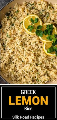 Greek lemon rice is made by combining long-grain white rice, lots of lemon, and fresh herbs and spices. You can feel free to add feta too!