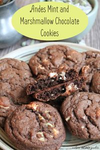 Add these Andes mint and marshmallow chocolate cookies to the top of your Christmas baking list. They have a rich chocolate base with even more flavor added by the mint and marshmallows mixed throughout the dough.