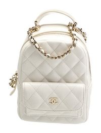 Chanel BackpackBy Virginie ViardWhiteInterlocking CC LogoGold-Tone HardwareChain-Link HandleGrosgrain Lining & Single Interior PocketZip Closure at TopIncludes Dust Bag