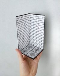 Modern Doll House Wall or Floor Design Black and White - Etsy UK