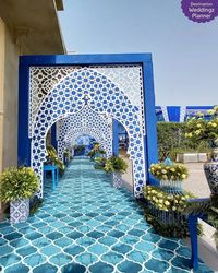 The Blue Decor by Destination Weddingz Planner at Fairmont Jaipur was a true testament to the beauty and elegance of the royal city💍💙

The blue hues were carried throughout the venue, from the plush blue cushions adorning the lounge areas to the stunning blue drapes that draped from the ceiling. The tables were dressed in blue linens and accented with delicate floral arrangements, each one more stunning than the last.