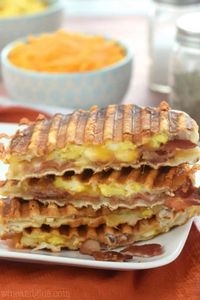 Bacon and Eggs Biscuit Breakfast Panini - Simple Joy