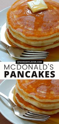 Thick, fluffy pancakes make the ultimate breakfast. This McDonald's copycat pancakes will definitely fit the bill. With just a few simple ingredients and 20 minutes, you can easily make this delicious pancakes right at your own kitchen. #pancakes #mcdonaldscopycat #breakfast #copycatrecipes