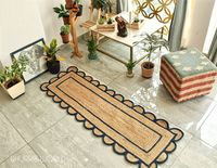 Navy Scalloped Runner Rug Scallop Jute Rug Jute Runner Rug - Etsy