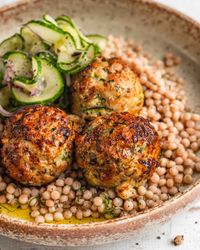 This recipe for herby Greek chicken meatballs is a perfect example of a quick, delicious, and nutritious weekday meal.