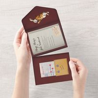 Get ready to write the story of your happily ever after with this Alice In Wonderland book-style wedding invitations! Our unique design will take your guests on a magical journey, featuring a library-card RSVP tucked into the cover. Invite your loved ones in style with our literary-themed invitations and make your wedding truly unforgettable.