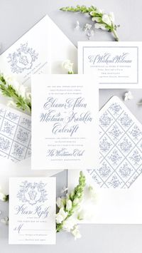 The Eleanor Suite is an exquisite combination of whimsy and traditional charm. Calligraphy style script lettering meets classic serif for the perfect layout to accommodate traditional monograms, wreaths, crests, and custom artwork alike. A joyful suite that is sure to make an impression, let Eleanor set the tone for your engagement season and wedding day.