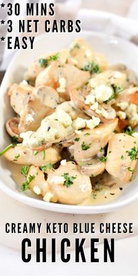 Keto Blue Cheese Chicken #ketochickenskillet #bluecheesechicken