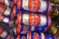 Cans of Oskar Blues Dale's Pale Ale on ice.