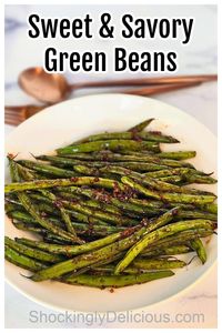 Sweet and Savory Thanksgiving Green Beans is a new side dish, amped up with garlic and herbs, seasoned with soy and sweetened with agave. Get rid of the gloppy green beans!