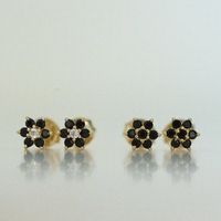 Dainty flower shaped stud earrings. Perfect for pairing with multiple piercings. Made of 925 Sterling Silver We use a THICK, DURABLE plating of 14K Gold, Rose Gold or Rhodium - for a piece that will last you years to come! Highest Grade CZ for an authentic diamond look! Nickel-free & Hypoallergenic Dimensions: 5.8mm Available in Emerald, Ruby, Sapphire, and White Cubic Zirconia