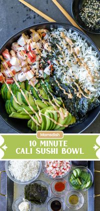 This sushi bowl recipe is so simple, a kid could put it together.