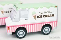 Ice Cream Truck Favor Box : Print at Home Full-color Template | Etsy