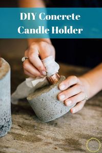 DIY Concrete Candle Holder - Create lovely candle holders on a small budget with this simple concrete candle holder project You can personalize these and make them your own. #diy #candle #concrete #diyconcrete #cement #cementprojects #diycement #diycement #diyconcrete #diycandles