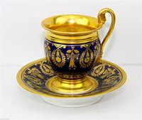 Old Paris Guilt with Gold Wash Porcelain Cup Saucer | eBay