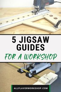 These are the 5 best jigsaw guides you can make yourself for the workshop. A simple jigsaw guide for straight cuts, a jigsaw guide for crosscuts, and adjustable jigsaw guide for both straight and crosscuts with fine adjustments or a jigsaw circle jig for cutting circles in wood. All of these jigsaw guides are simple to make and make a nice addition to your workshop. Use the right jigsaw blade and you will get great results. How to make a jigsaw guide | How to cut a circle with jigsaw #diytools