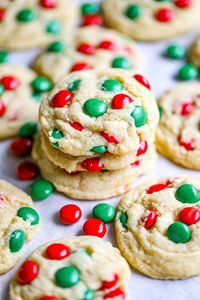 Add these amazing Soft & Chewy M&M Cookies to your Christmas baking list! These fun & festive cookies could not be easier for the holidays!