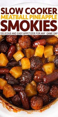 Transform your next gathering into a tropical paradise with these mouthwatering Pineapple Meatball Smokies. Slow-cooked to perfection, these savory bites combine juicy meatballs with the sweet tang of pineapple, creating a delightful fusion of flavors. Perfect for parties, potlucks, or a cozy night in, this easy-to-make dish will have your guests coming back for more. Let your slow cooker do the work while you sit back and enjoy the delicious aroma filling your home.